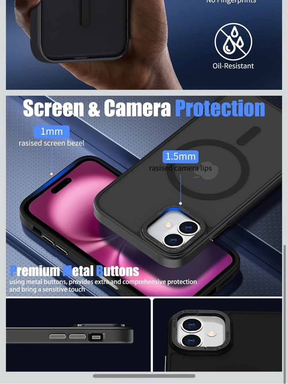 Magnetic Case for iPhone 16 6.1-Inch, Compatible with MagSafe Translucent Matte